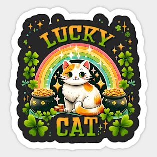 Lucky Cat St. Patricks Day Sticker